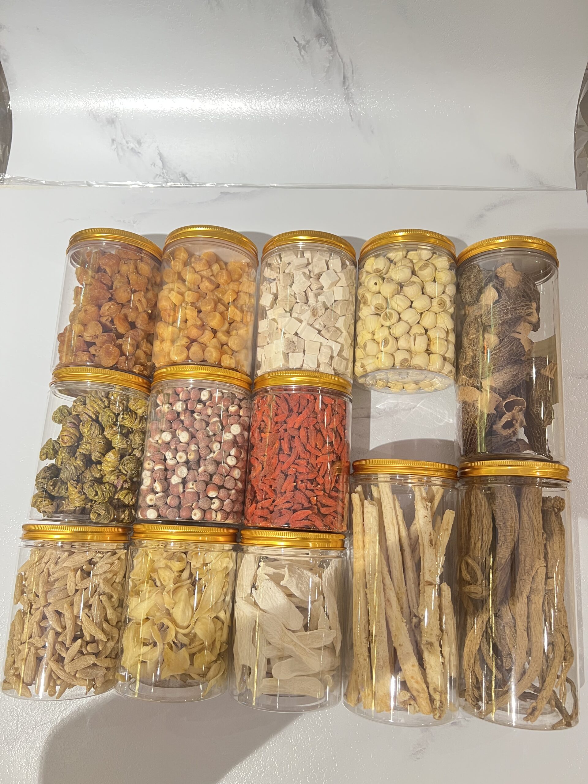 十二罐清润健脾滋补汤料大套装|羊肚菌石斛党参沙参玉竹莲子茯苓芡实元贝桂圆枸杞麦冬淮山组合